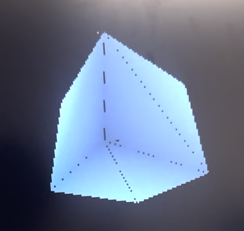Wireframe cube rendered by HoloForge